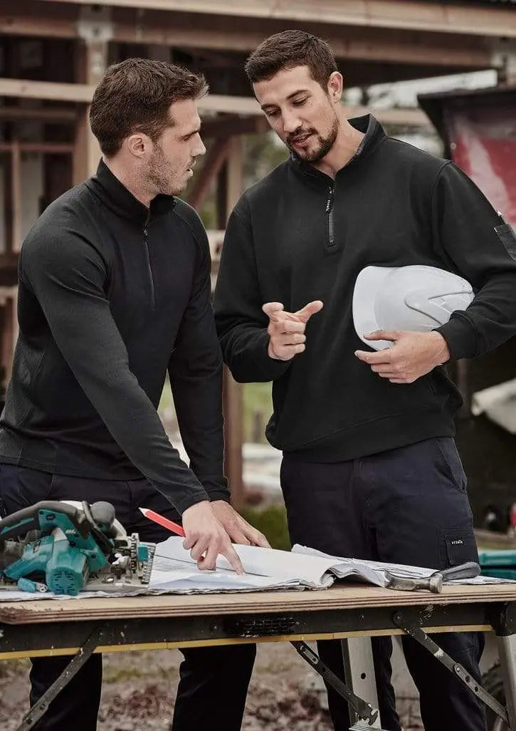 SYZMIK Men's 1/4 zip brushed fleece ZT366 Metro Workwear.